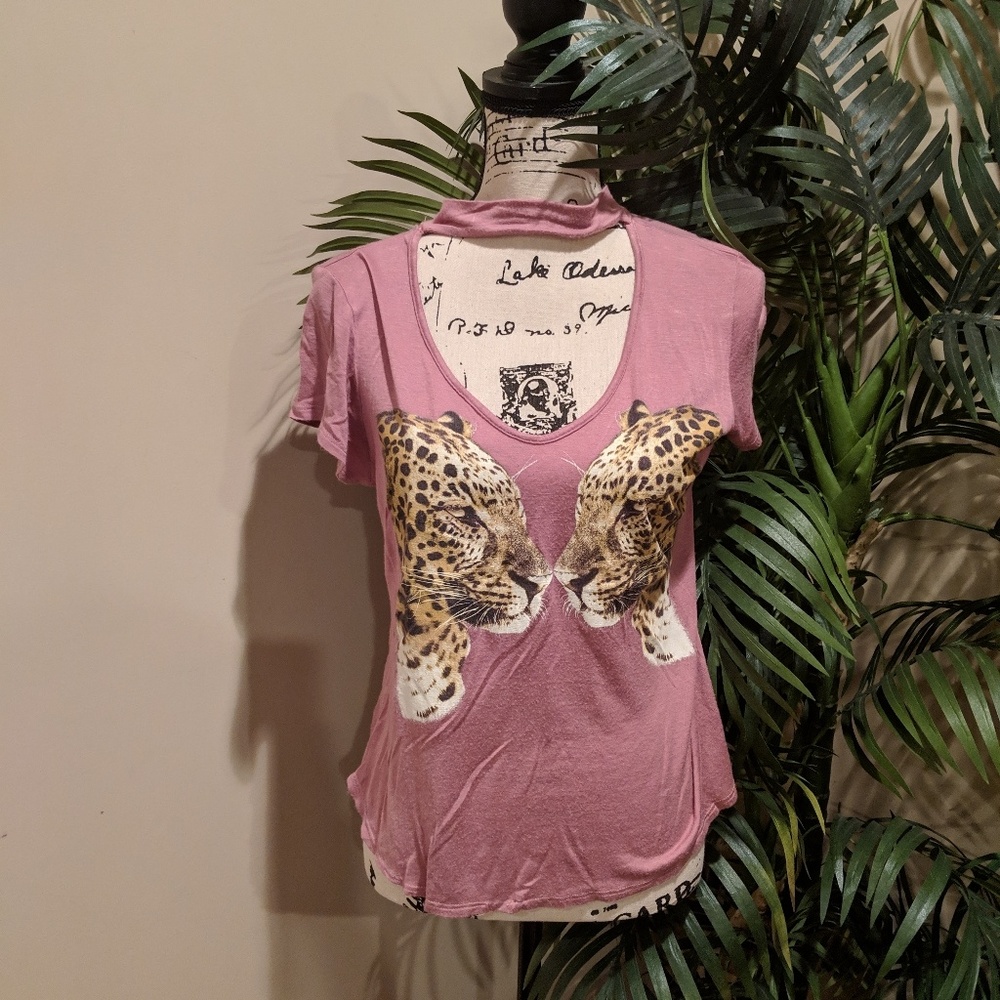 Sz Exlg Mauv Leopard Chocker Shirt junior